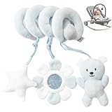 Détachable et polyvalent : conçu pour plus de commodité, le jouet est détachable, vous permettant de le retirer facilement pour le nettoyer ou de l'utiliser dans d'autres contextes comme le berceau ou le parc..Sa conception polyvalente le rend adapté aux sièges d'auto, aux poussettes, aux chaises hautes ou aux berceaux, offrant de multiples possibilités de jeu.