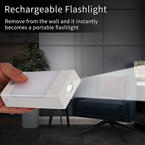 4-In-1 Led Night Light Emergency Backup Light, Motion Sensor, Dusk-To-Dawn Sensor, Rechargeable Battery Operated 5000K Daylight White, Led Flash Light For Home, Power Failure, Hurricane, 2Pack #TOP3