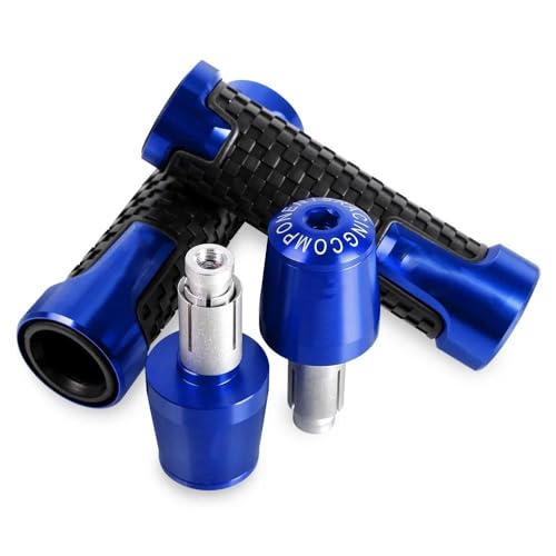 Manillar Moto Antideslizante de 7/8'' con Tapones de Aluminio Antivibración