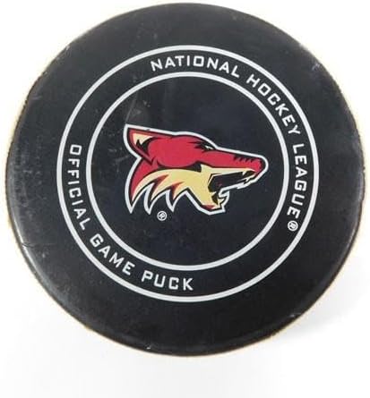 2019 Arizona Coyotes vs. Vancouver Canucks Game Used Puck 2-28-19 AA0037526 - NHL Unsigned Game Used Pucks