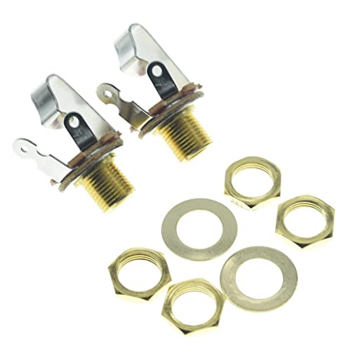 KAISH Gold Premium 2-Pack Brass Material American Thread Audio 1/4' Female Guitar/Bass Output/Input...