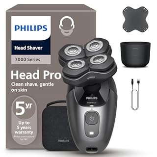 Philips Head Shaver Pro Serie 7000- Rasoio per uomo e donna, testina flessibile a 360° e lame ComfortCut per una rasatura pulita e delicata sulla pelle, modello HS7980/15
