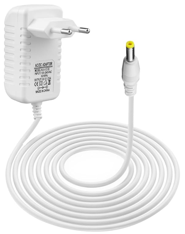 Fuente de alimentación de 15 W para Echo Dot (3/4/5 Gen) – Cargador de 12 V 1,25 A compatible con Echo Dot 3, Echo Dot Kids, Echo Show 5, Echo Spot, Fire TV Cube & Echo Dot 5ª Generación Cable de