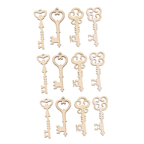 SHINEOFI 60 Stk Holzschlüssel scrapbook scheckheft prom Holzscheiben Spielzeug Wohnkultur