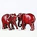 Naturecraf Pack 2 Red Elephant Statues and Figurines with Trunk Up/Down-Wealth Feng Shui Elephant Statue Home Decor for Living Room-Ideal Gift for Mom Women Birthday