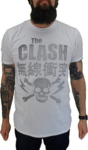 Mazeys Mens Official The Clash T Shirts… (XX Large, Skull & Crossbones White)