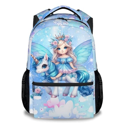 School Backpack for Girls - Unicorn Backpack for Unicorn Lovers - Fairy Kids Bookbag School Supplies for Primary - 17 Inch Durable Toddler School Bag