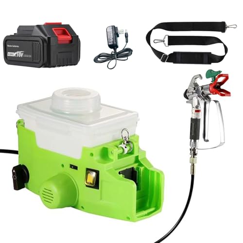 Cordless Airless Paint Sprayer, 500W High Efficiency Battery-Powered Spray Gun with 4000mAh Battery, 15MPa/3000PSI Pressure for Interior/Exterior Walls, Fence