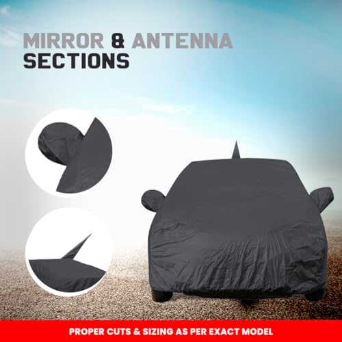 Image of Autofact Car Body Cover with Mirror Pockets Compatible for Honda City Ivtech (2009 to 2013) (Triple Stitched, Bottom Fully Elastic, Black Color)