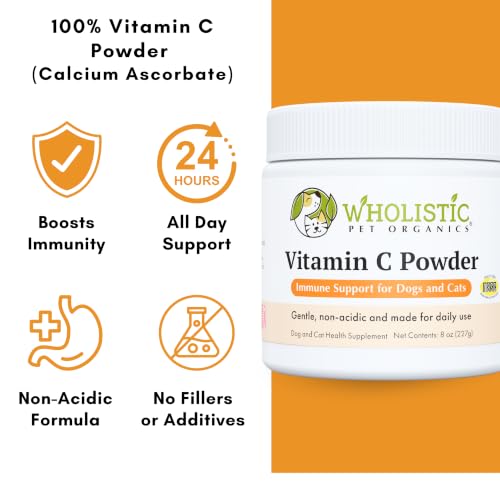 Image of Vitamin C for Dogs and Cats, 8 oz, 227 Scoops, Cat & Dog Allergy Relief | Itchy Skin Relief for Dogs and Cats - Seasonal Allergy & Immune Support Supplement for Pets - 1000 mg Calcium Ascorbate