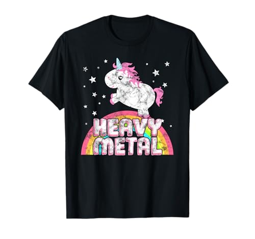 Funny ironic cool einhorn heavy metal musik festival t-shirt t-shirt