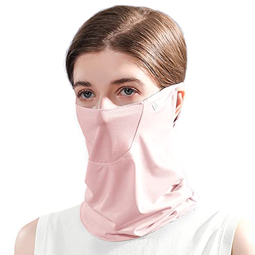 Kiboule Cachecol de rosto feminino verão proteção UV earloop gola gaiter respirável balaclava para e