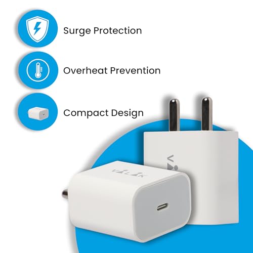 Image of Fast Type C Charger Original 20W Adapter Compatible with iPhone16 /16 Plus /16 Pro /16 Pro Max, iPhone15 /15 Plus /15 Pro /15 Pro Max with Nylon Braided Type C to Type C Data Cable - White