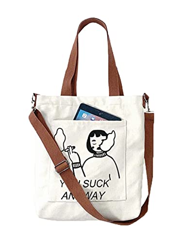 Glowic Figure Graphic Tote Bag(WBAG-13), WHITE