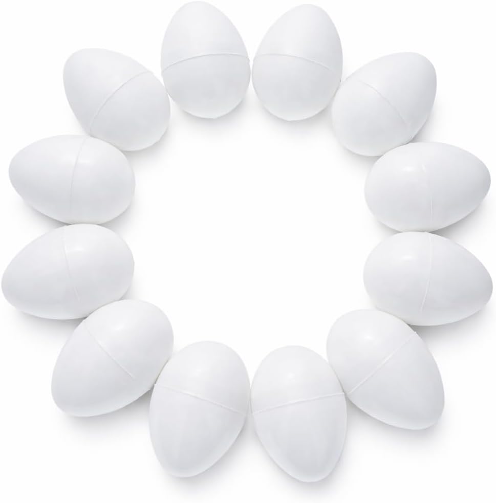 BestPysanky 12 White Plastic Easter Eggs