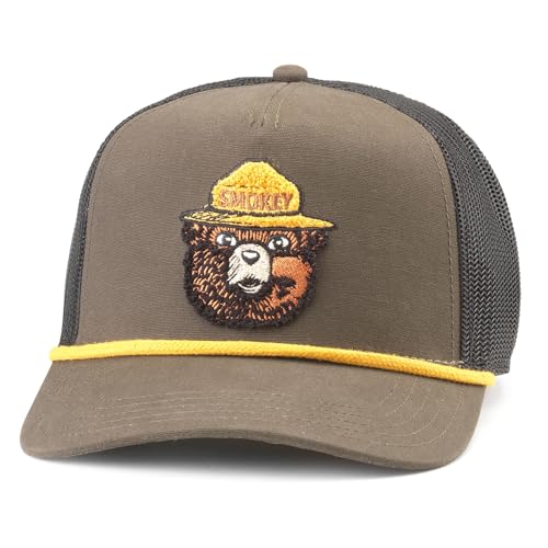 Image of AMERICAN NEEDLE Smokey The Bear Patch Unisex Adjustable Snapback Baseball Hat