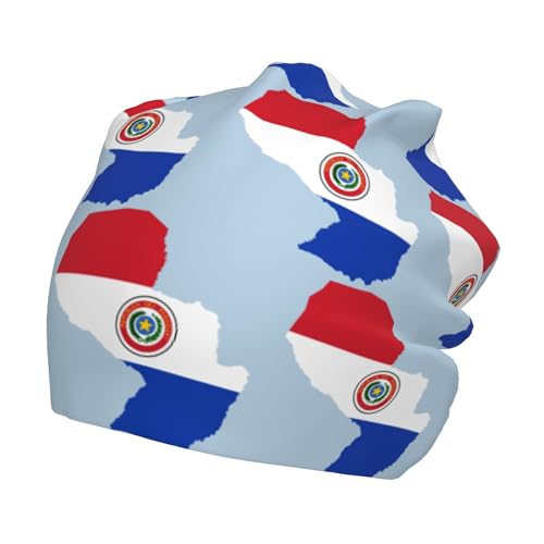 Paraguay Flag Map Children Hip Hop Knitted Hat Kids Elastic Leisure Knit Cap Warm Sleep Beanies Black
