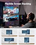 HUANUO Dual Arm Monitor Stand for 32-inch Screens | Max Height 20.87" | 19.8lbs Capacity | Tilt, Swivel, Rotation Adjustable | VESA 75/100mm