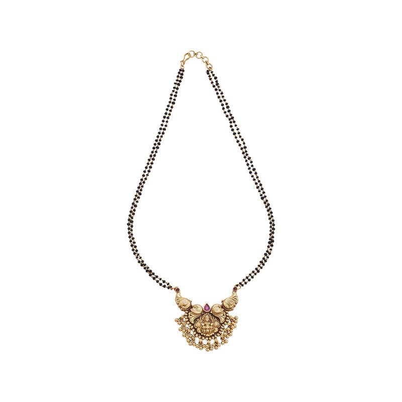 Ruby Gold Plated Ethnic Antique Mangalsutra - 412861-image-27