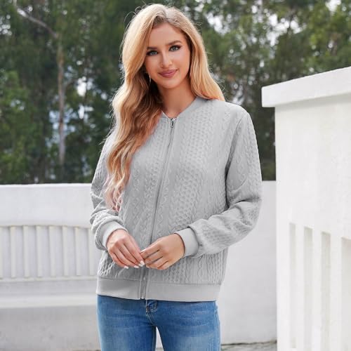 Image of Zip Up Sweatshirts for Women Casual Outfits Cardigan Outerwear Trendy Winter Jackets Coat
