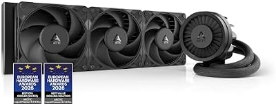 ARCTIC Liquid Freezer III Pro 360 – Wasserkühlung PC, AIO CPU Wasserkühler, 3×120 mm, 38 mm Radiator, PWM-Pumpe, VRM-Lüfter, AMD AM5/AM4, Intel LGA1851/1700 Contact Frame – Schwarz
