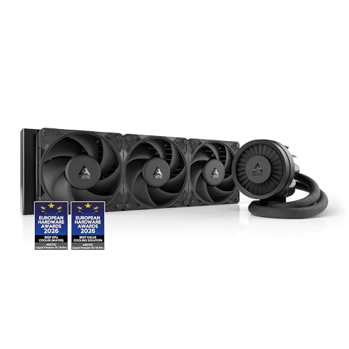 ARCTIC Liquid Freezer III Pro 360 - Wasserkühlung PC, AIO CPU Wasserkühler, 3x120 mm, 38 mm Radiator, PWM-Pumpe, VRM-Lüfter, AMD AM5/AM4, Intel LGA1851/1700 Contact Frame - Schwarz