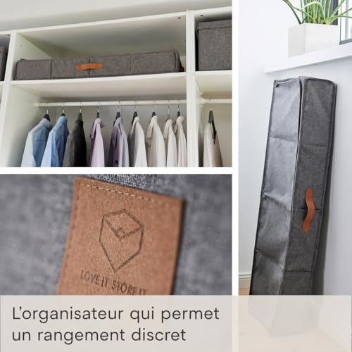 Boite rangement papier cadeau Premium gris au design structuré