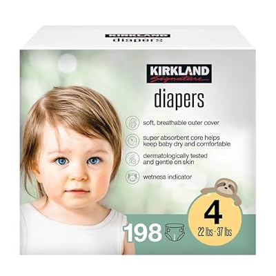 Kirkland Signature Diapers, Size 4 (22-37 Pounds), 198 Count