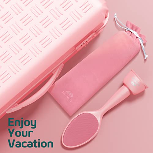 Sunivaca Glass Callus Remover For Feet - Foot File 2-Sided Coarse & Fine Foot Scrubber Dead Skin Remover & Heel Scraper For Cracked Heels, Glass Pumice Stone Pedicure Tools For Use In Shower - Pink #TOP5