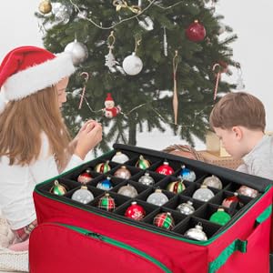 Holdn’ Storage Premium Christmas Ornament Storage Container - Holds Up To 72-4 Inch Ornaments Durable 600D Fabric - Adjustable Dividers thumb #8