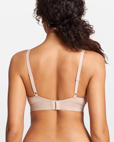 Women's Natrelax Triangle Bralette No Underwire Plunge Unlined Ribbed Soft Wireless Bra V Neck Sexy Everyday4