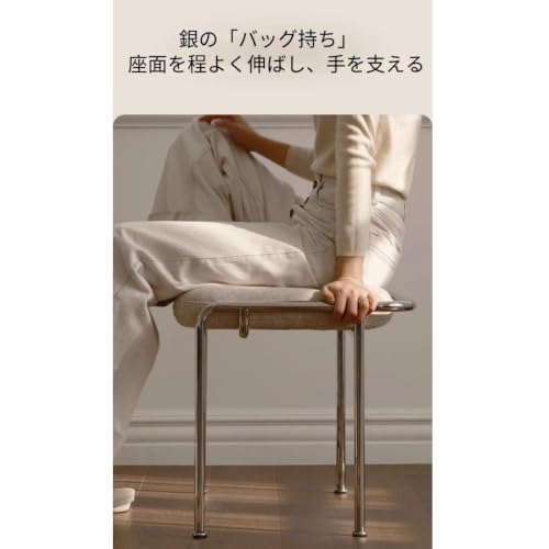 SRWEスツール ステンレス 椅子 高さ44cmイス スタイリッシュ 積み重ね 北欧 韓国インテリア スタッキング 頑丈 アウトドア 園芸 高耐久 コンパクト収納 スタック 会議 店舗 玄関 来客 (白黒) [3]