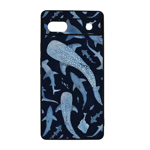 qizjio Cute Shark & Whale Phone Case – Aesthetic Ocean Animals Design, Soft Protective Cover for Google Pixel 6A
