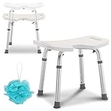 Randaco Douchekruk, douchestoel, U-zitting, 41 - 56 cm, in hoogte verstelbare douchestoel, antislip douchestruk, douchestoel voor senioren