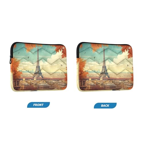 Funda para laptop 13-14 pulgadas torre Eiffel otoño impermeable miniatura 2