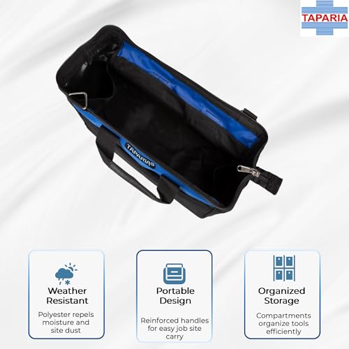 Image of Taparia Tool Bag (TB 18) Storage for all types of products, Water Resistant, Tear Resistant, Weather Proof, Durable, Spacious and Versatile for Professional and DIY, Warranty on Bag and Zip