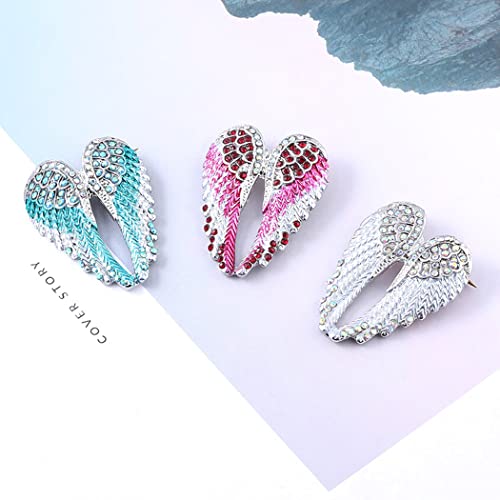Image of Angel Wings Brooch Pin - Crystal Angel Wings Brooch Multicolor Lapel Pin Trendy Backpack Badge Hat Bag Decoration Accessories for Women Teen Girls