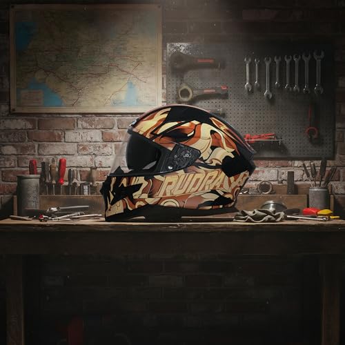 Image of Steelbird SBH-25 Rudra Agni ISI Certified Full Face Graphic Helmet for Men