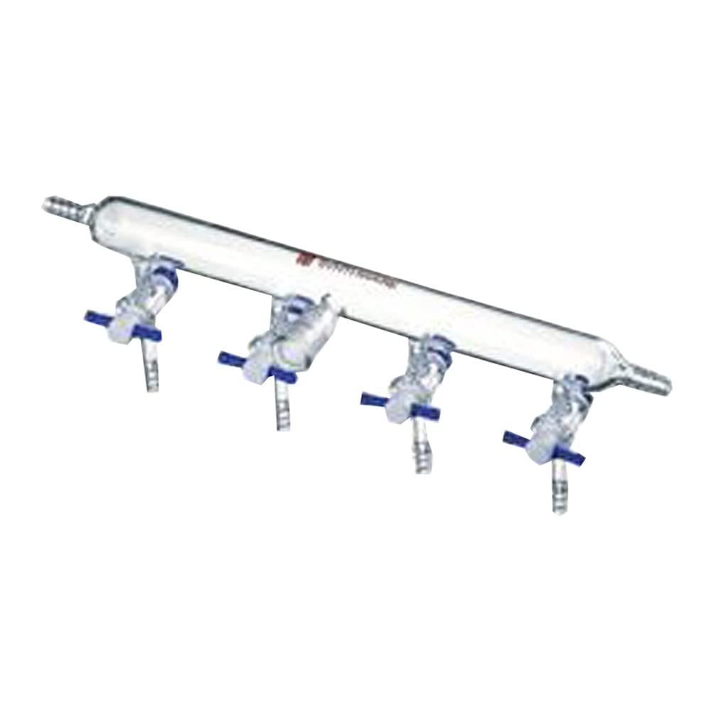 Collecteur d'azote 4 ports M211042 avec robinet d'arrêt PTFE 2 mm pour rampe de distribution