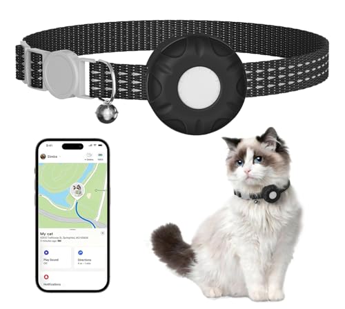 Image of GPS Tracker for Cats, Mini GPS Cat Tracker, Smart Pet Activity Tracker, No Monthly Fee, Pet Tracker Compatible with Apple Find My(iOS Only), Anti-Lost, Finder Tag for Cars, Pets, Kids, Items, Black