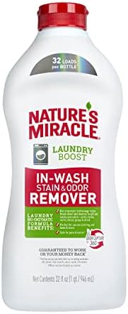 Nature's Miracle Laundry Boost In-Wash Stain and Odor Remover, 32 Oz, Laundry Stain and Odor Removing Additive For All Machines