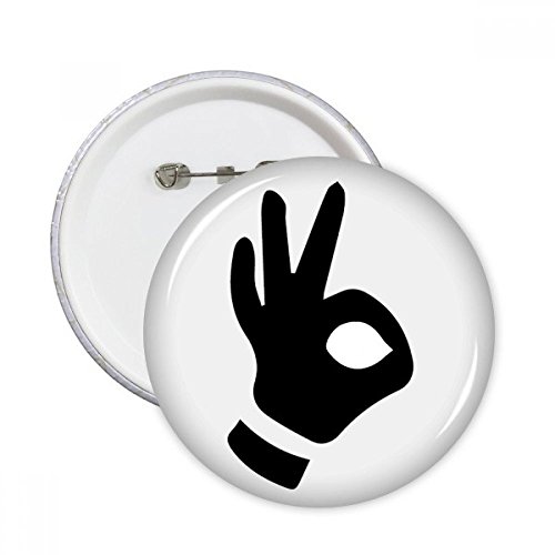 Badge bouton OK Gesture XL multicolore, cadeau original pour amateurs de mode