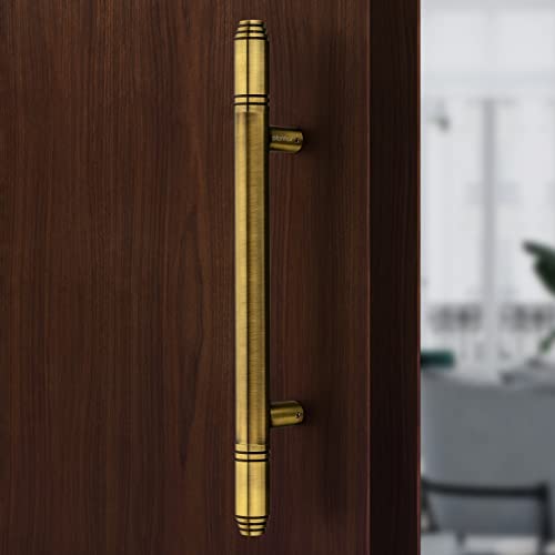 Image of Plantex Heavy Duty Main Door Handle /14 Inch Door Handle for Main Door /Pull-Push Door Handle for Glass & Wooden Door - Pack of 1 (Brass Antique) - 3 Years Warranty