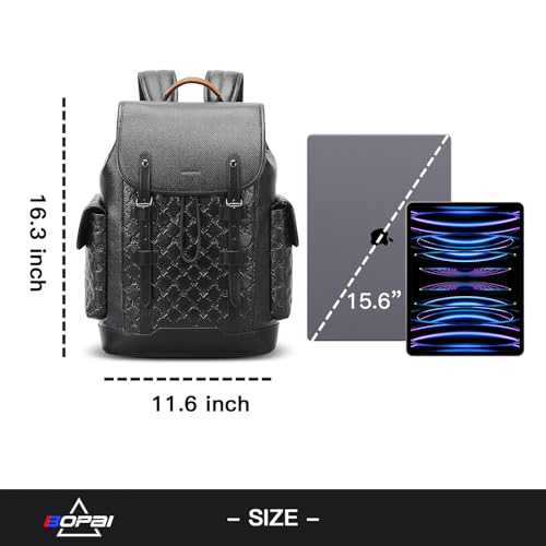 BOPai Genuine Leather Backpack 15,6 inch Laptop Bag for Men Business Computer Backpack Casual Daypack2