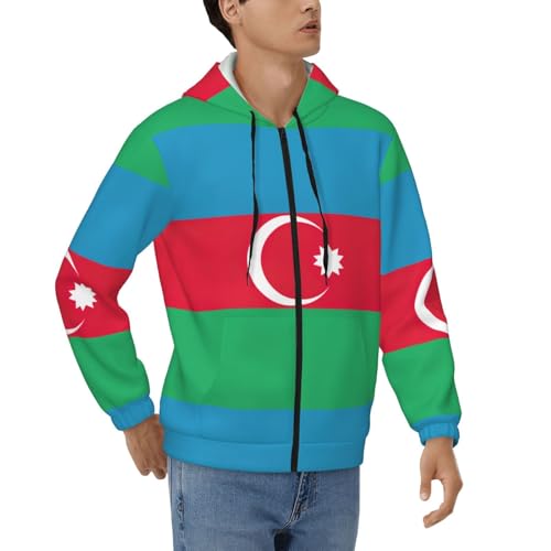 Sweat à capuche zippé homme Azerbaïdjan veste ample pour le weekend