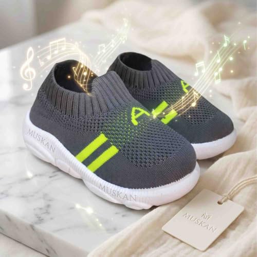 Image of Infant Shoes for Baby Boys & Girls | Musical Sound Walking Shoes | First Walker Shoes for Toddlers | Lightweight Breathable Knit Sneakers | Soft Sole Comfortable Slip On Shoes for Newborns, Babies & Kids