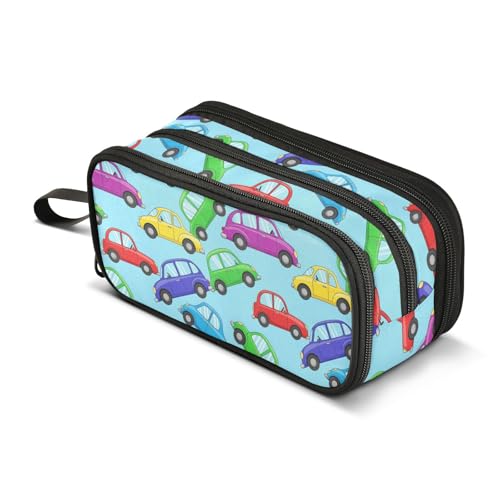 Image of J JOYSAY Cars Vehicles Blue Pencil Case Large Big Capacity Pencil Case Pouch for Girls Boys Marker Organizer Bag for Office Kids Adults
