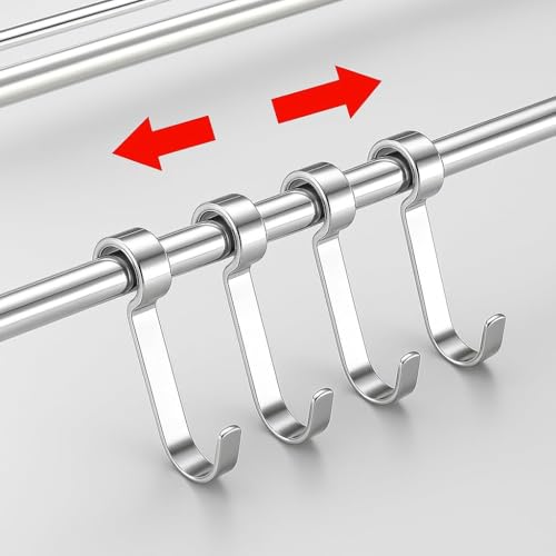 Image of Stainless Steel 304 Grade Dual Folding Towel Rack for Bathroom /Towel Stand /Hanger /Bathroom Accessories (24 Inch-Chrome) (Steel Folding Towel Hanger 60L x 22W x 21H)