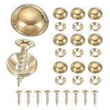 YELARXI Brass Decorative Screws with Caps, Mirror Screw Self Tapping Screws Decorative Cover - Fitting for(Furniture Fixing- Wall Hangings - Wood Handcrafted) 15mm & 10 Pack & Yellow