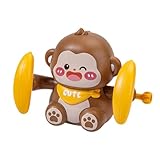 かわいい おさる サル モンキー ゼンマイ ねじ巻き インタラクティブ トイ アクション - 動くゼンマイ仕掛けの動物 | ゼンマイおもちゃ ねじ巻きおもちゃ 宙返り猿 宙返りモンキー 回転猿 かわいい 動く,未就学児・プリスクール向け 男の子・ボーイズ 女の子・ガールズ ホリデーシーズン・フェスティバルギフト・プレゼントに お祝い